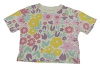 Smetanovo-farebné kvetované tričko Primark