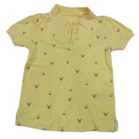 Žluté polo tričko s kvítky a králíky Next