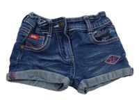 Modré riflové kraťasy s výšivkami a logem Lee Cooper