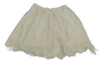 Smotanová madeirová sukňa s tylem