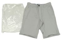 Nové - šedé plátěné chino kraťasy Denim Co.