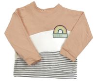 Ružovo-bielo-modrá mikina s dúhou M&S