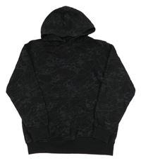 Čierna vzorovaná mikina s kapucňou H&M