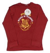 Nové - vínové pyžamové triko - Harry Potter 