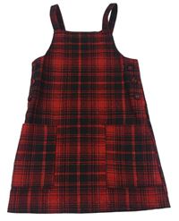 Čierno-červené kockované vlnené šaty F&F