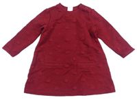 Tmavočervené bodkovaná é teplákové šaty H&M