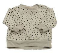 Béžovo-čierna bodkovaná á mikina H&M