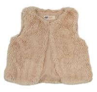Růžová kožešinová podšitá vesta H&M