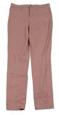 Růžové skinny rifle s prošoupáním Denim Co.