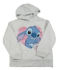 Světlešedá mikina se Stitchem a kapucí Primark