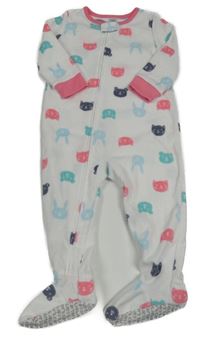 Bílo-růžový fleecový overal se zvířátky Carter's
