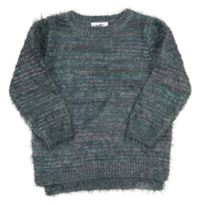 Sivo-ružovo-modrý chlpatý sveter Topolino