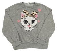 Sivá mikina s mačičkou Shein