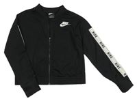 Černo-bílá propínací crop mikina s logy Nike