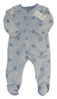 Nové - Modrý plyšový overal s hvězdami F&F