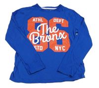 Tmavomodré tričko s číslom a nápismi Primark