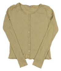 Béžové rebrované prepínaci crop tričko Page one young