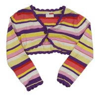 Fialovo-bielo-žlté pruhované svetrové bolerko Name it