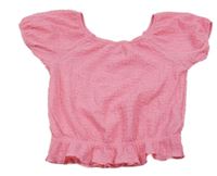 Ružové rebrované crop tričko H&M