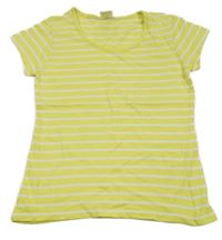 Žlto-biele pruhované tričko Pocopiano