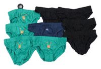 Nové - 9pack - 9x slipy - 4x černé + 4x zelené s příšerkou +1x tmavomodré s dinem Matalan