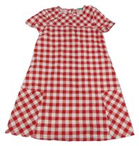 Červeno-biele kockované šaty Benetton