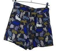 Dámské tmavomodré vzorované kraťasy s kočičkami H&M