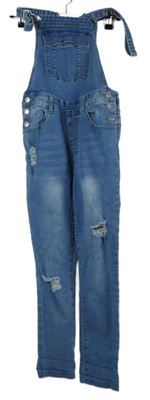 Dámské modré riflové skinny lacláče s dierami Shein