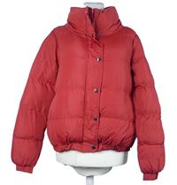 Dámska červená šušťáková zimná crop bunda Brave Soul