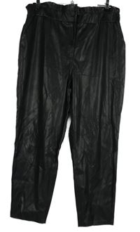 Dámske čierne koženkové nohavice Papaya