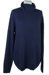 Pánský tmavomodrý vzorovaný svetrový rolák TinkWell 