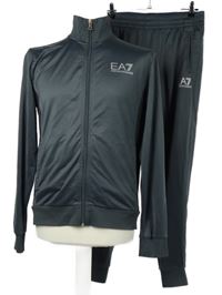 2set - Pánská tmavošedá sportovní tepláková souprava s logem Emporio Armani 