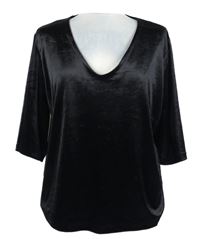 Dámské černé sametové triko Lindex