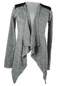 Dámský šedo-černý melírovaný svetrový cardigán 