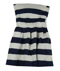 Dámské bílo-tmavomodré pruhované šaty bez ramínek LMLulu