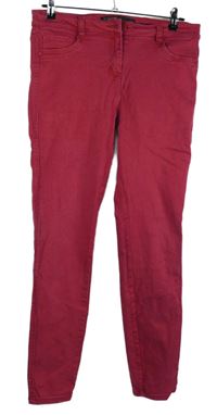 Dámské malinové skinny elastické rifle Next 