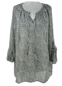 Dámská černo-bílá vzorovaná šifonová plážová tunika M&S