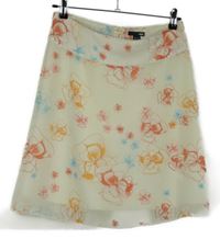 Dámska smotanová kvetovaná šifónová sukňa H&M