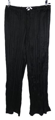 Dámske čierne plisované voľné é nohavice H&M