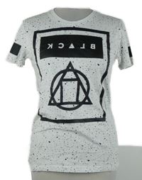 Pánské bílo-černé puntíkované slim fit tričko s potiskem Big Buddha 