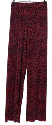 Dámske červeno-čierne vzorované plisované palazzo nohavice Pull&Bear