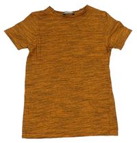 Oranžovo-čierne melírované tričko George