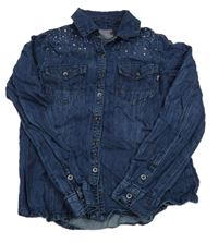 Modrá riflová halenka s kamínky Vingino