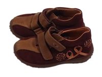 Vínovo-růžové semišové boty vel.25