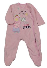 Světlerůžový fleecový overal s Peppa pig