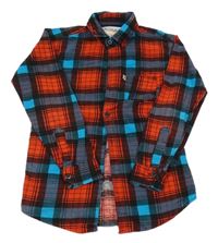 Červeno-modro-černá kostkovaná košile 