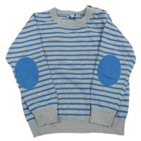 Sivo-modrý pruhovaný sveter Jacadi