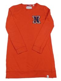 Červené teplákové šaty s písmeny Nik&Nik