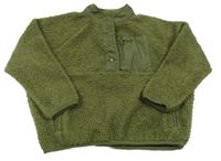 Khaki huňatá mikina s šusťákem Next