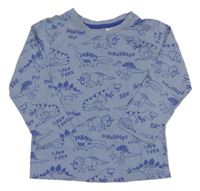 Modré triko s dinosaury 